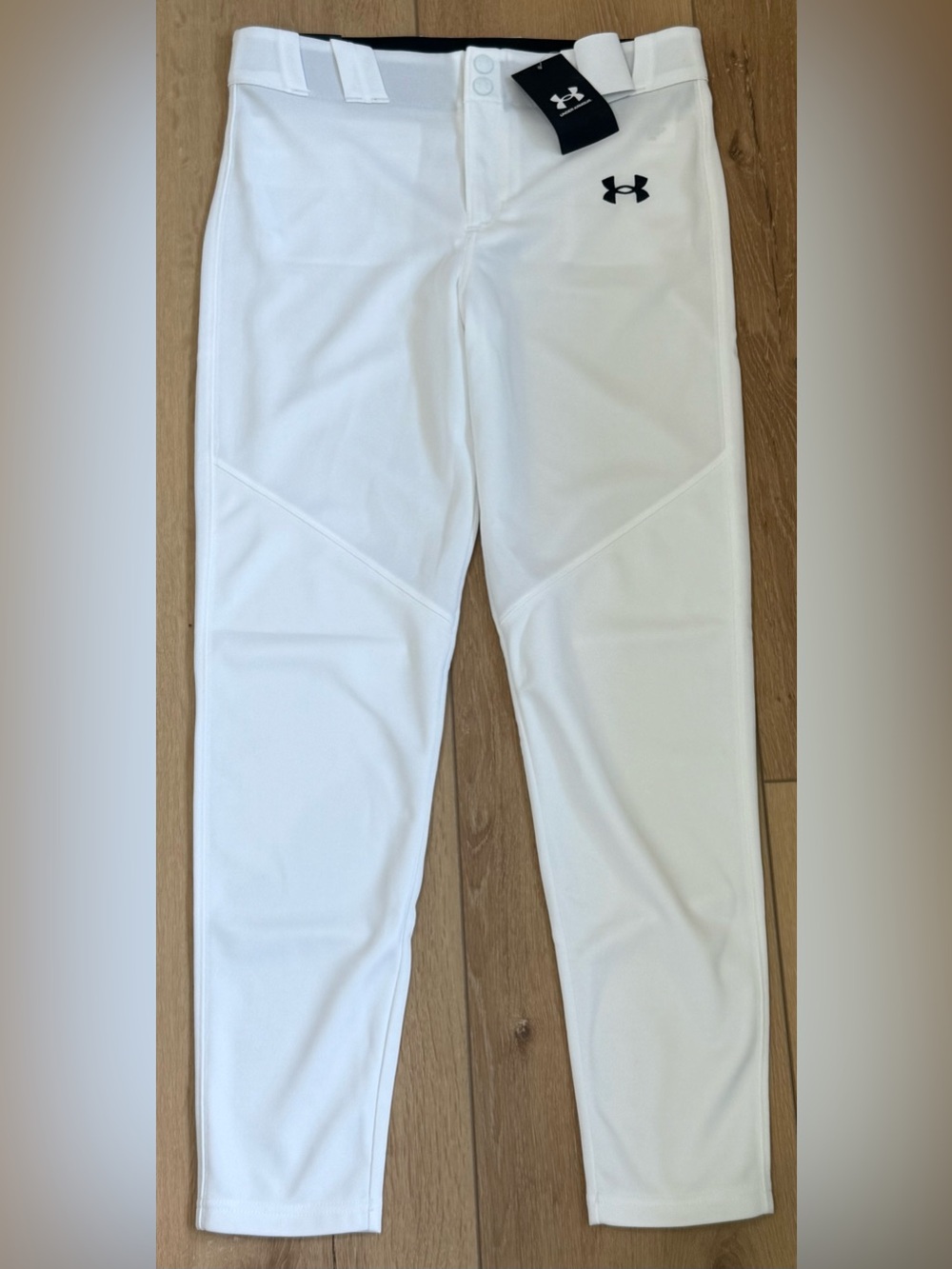 Under Armour White Baseball Uniform Pants with Black Logo